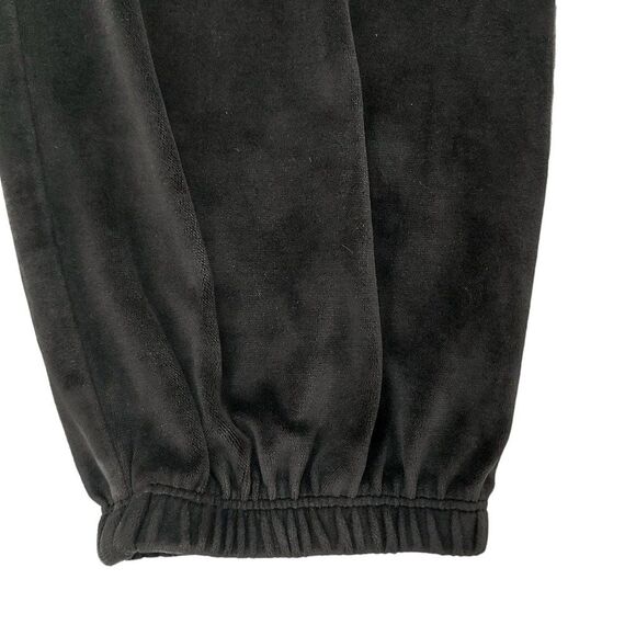Pink Victoria's Secret Fleece Jogger Pants Womens Medium Black Tapered Athletic - Picture 7 of 9